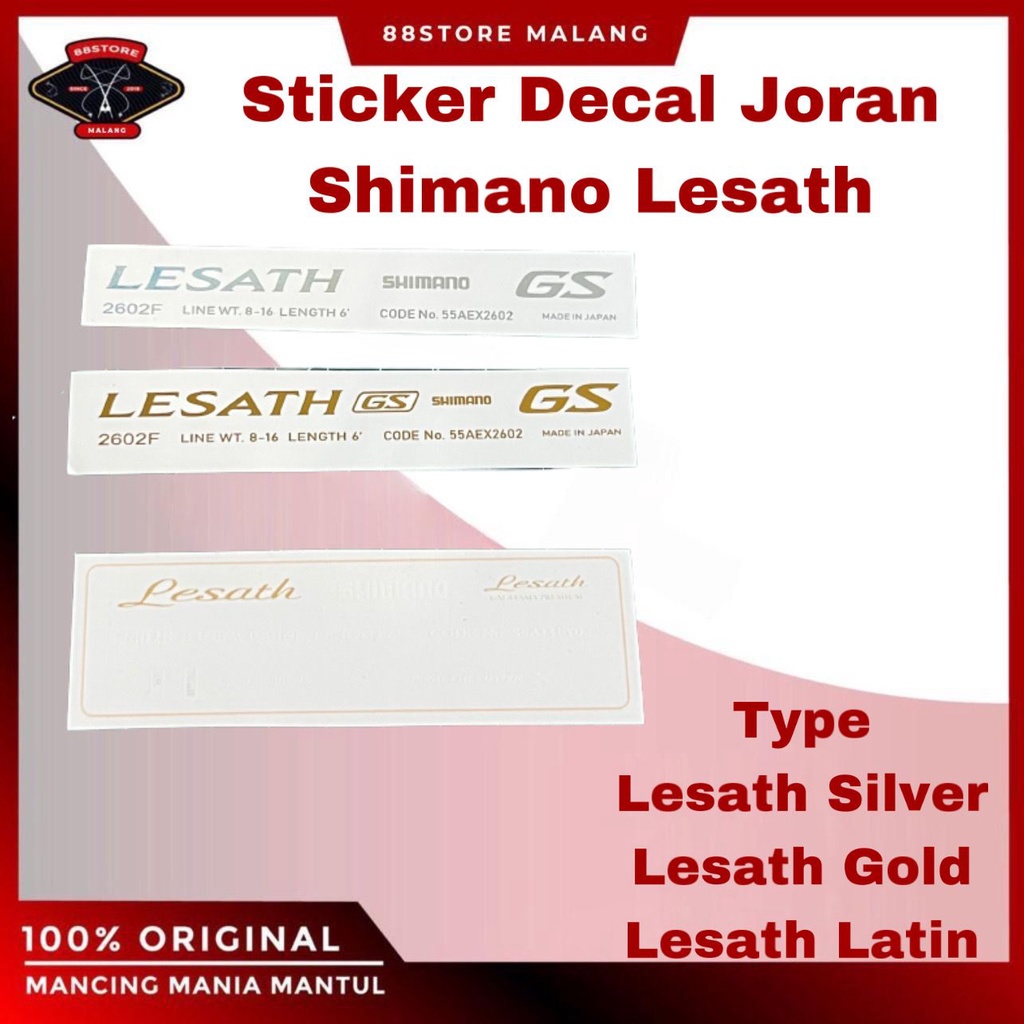 88StoreMalang Sticker Decal Shimano Lesath gs 2602f