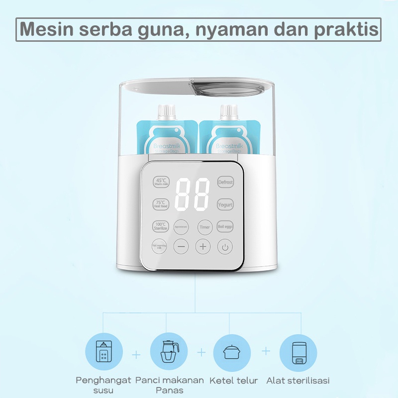 DADAWARD Smart Bottle Warmer/ Sterilizer Botol Bayi/ Penghangat Asi Baby Safe Multifungsi 220W/ Penghangat Susu Bayi/ Sterilisasi Botol Layar Besar Led/ Milk Warmer/Penghangat asi/Baby Feeding Bottle Warmer Heater Bottle sterilizer