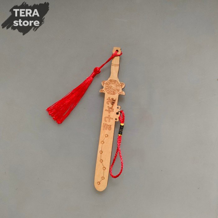 pedang 7 bintang kecil gantungan pedang kayu bei dou qi xing feng shui