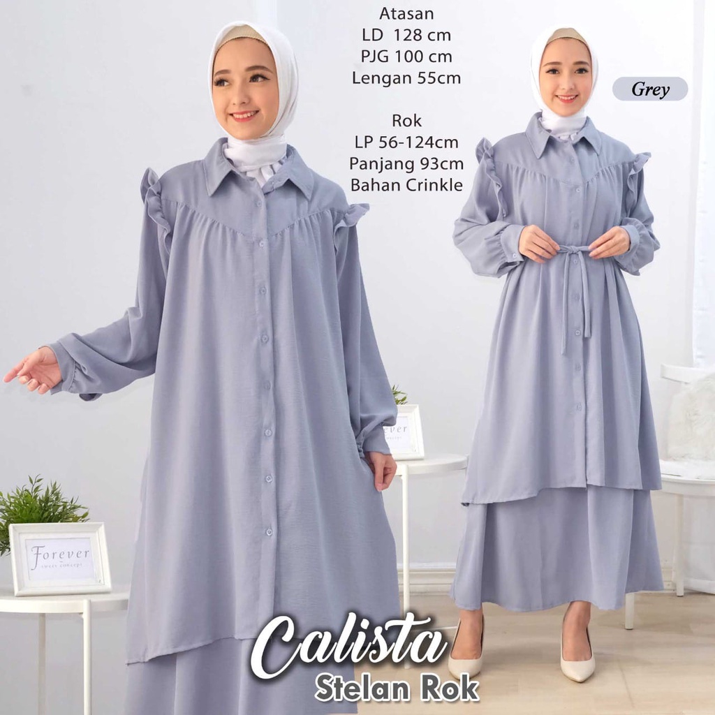 Calista Set Rok Setelan Wanita Pakaian Wanita Baju Wanita