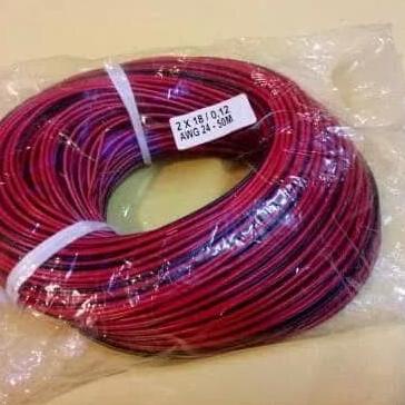 KABEL SERABUT AWG 24 MERAH HITAM 1 ROLL