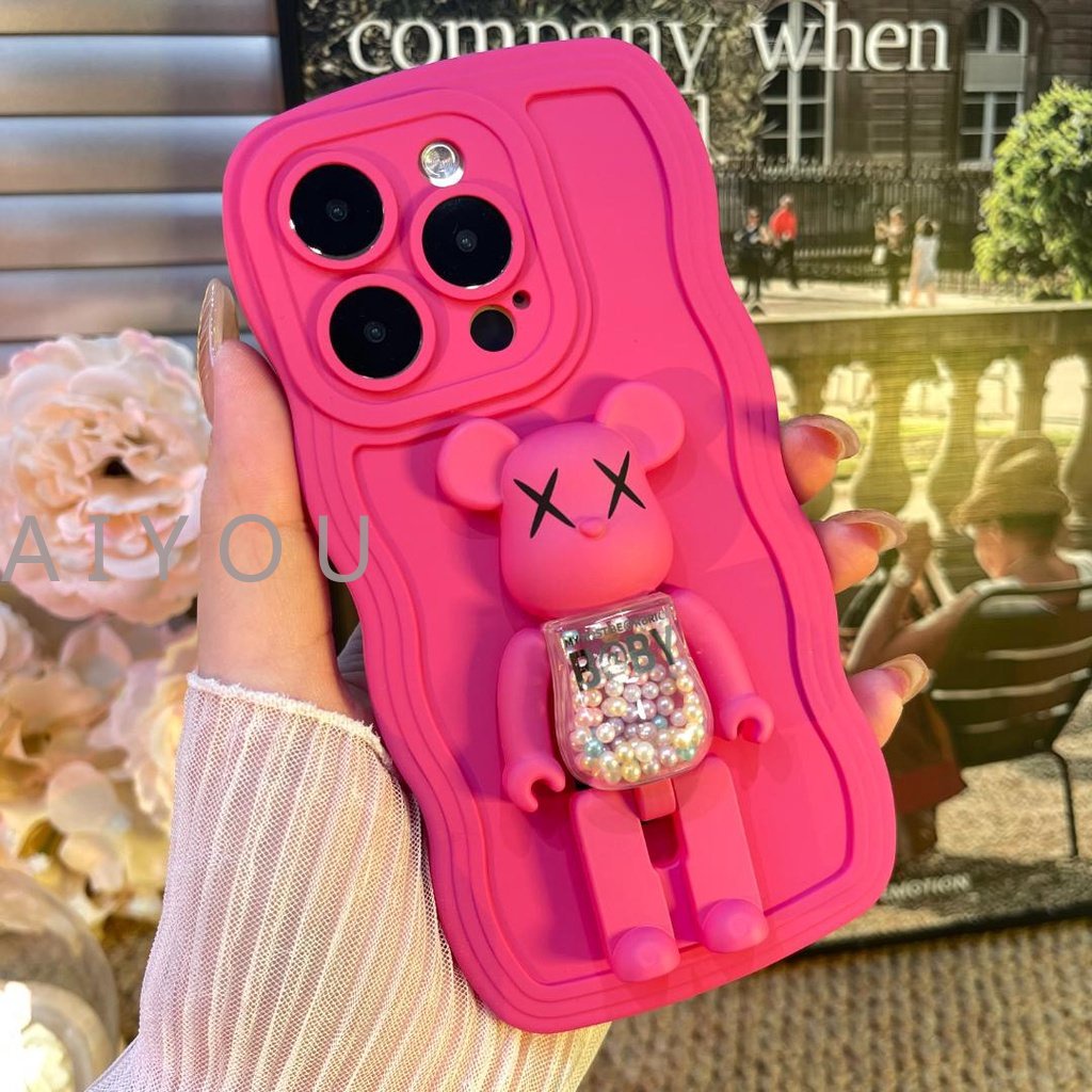 Soft Case Bahan Silikon Cair Motif Beruang Untuk iPhone 14 13 11 12 Pro MAX Mini 6 6s 7 8 Plus 7plus 8plus 6plus 7 + 8 + X XR XS MAX 11Pro