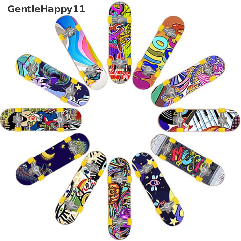 Gentlehappy 1PC Cute Kids Anak Mini Fingerboard Skate Kost Hadiah Mainan Pesta Random id