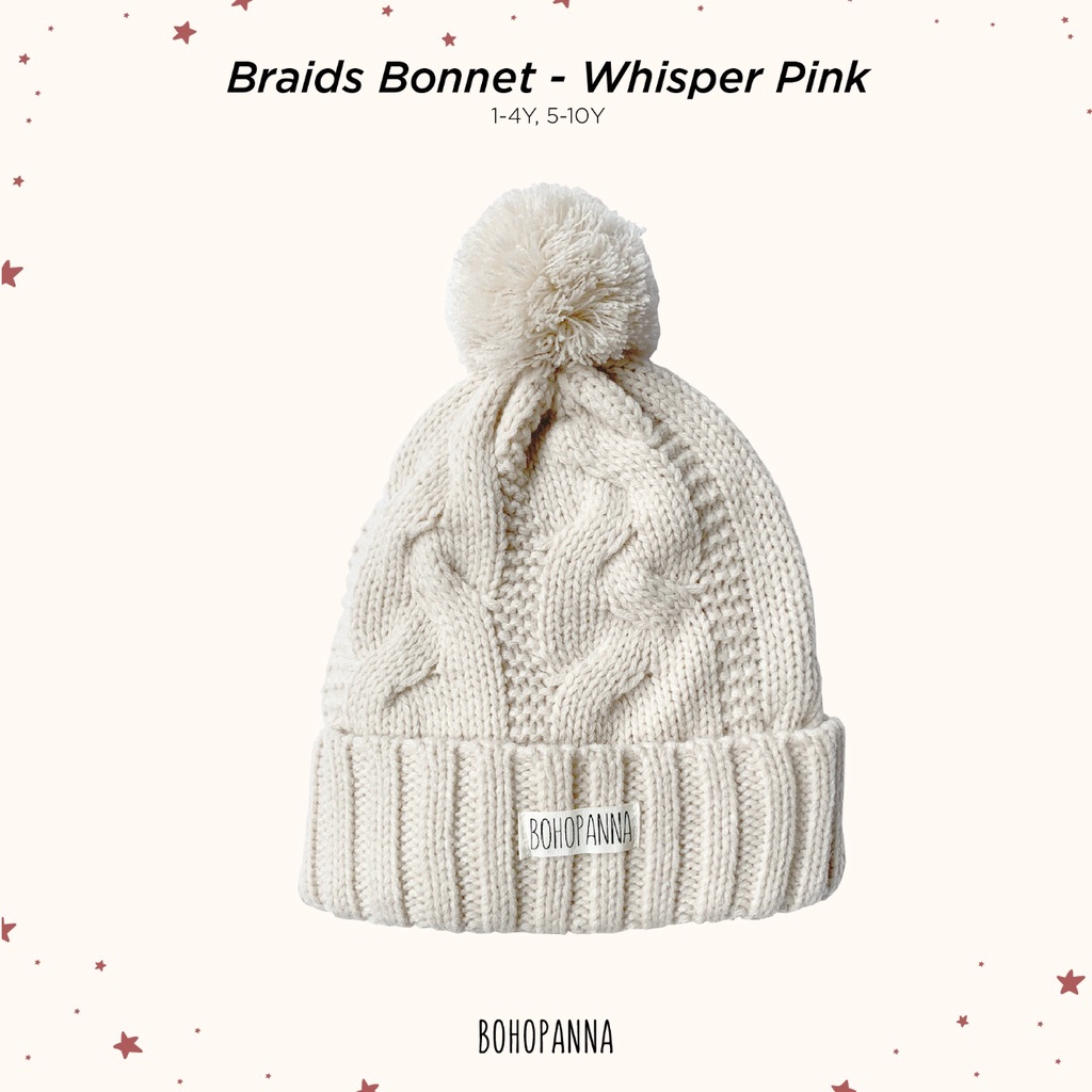 Topi Bayi Anak BOHOPANNA - BRAIDS BONNET 1-4 Tahun