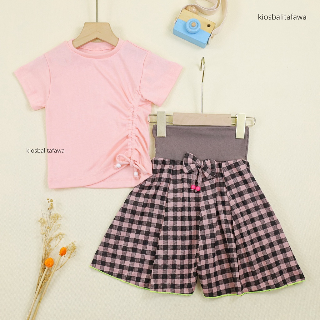 Setelan Mixed Berry uk 2-5 Tahun / Set Kaos Knit Anak Perempuan Baju Serut Anak Cewek Rok Celana Balita 2-5 Years Babycinnamon