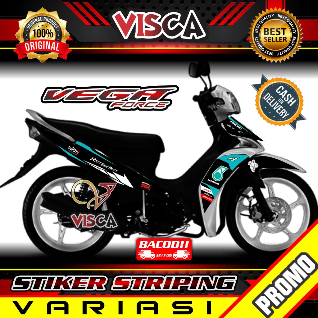 Stiker Vega Force	striping vega force 2022 Stiker Motor Vega Force Striping Vega Force Petronas