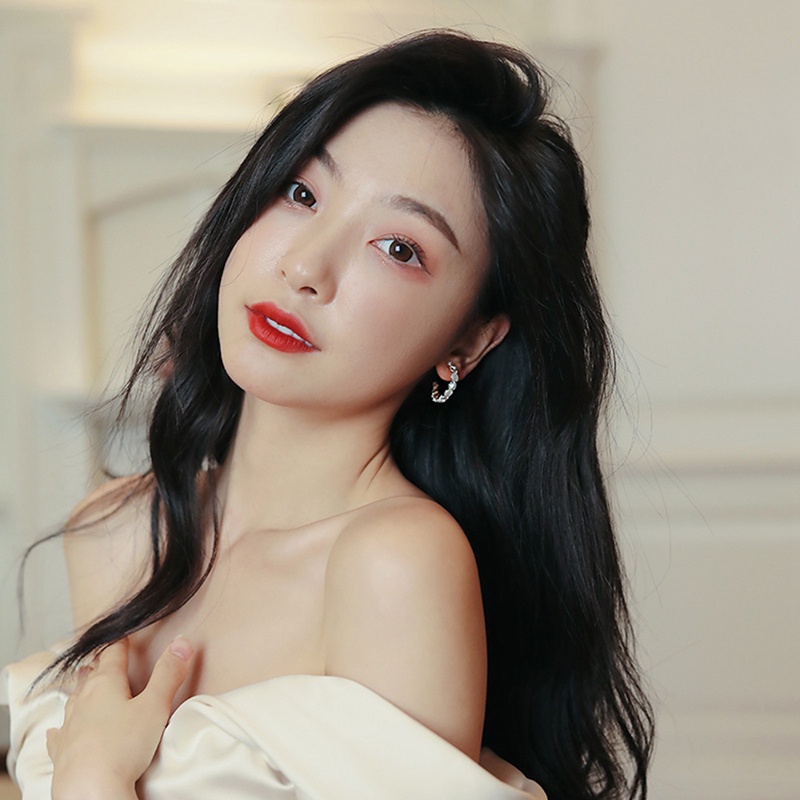 Fancyqube Anting Hoop Opals Gaya Korea Untuk Wanita