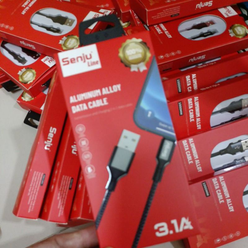 Cable Data micro usb/Lightning/Type-C Fast Charge 3.1A Senju Line Braided faster kabel data i 3.0A