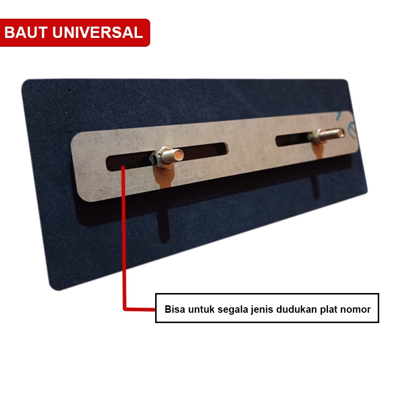 Plat Motor Crome Akrilik Baut Hitam Putih