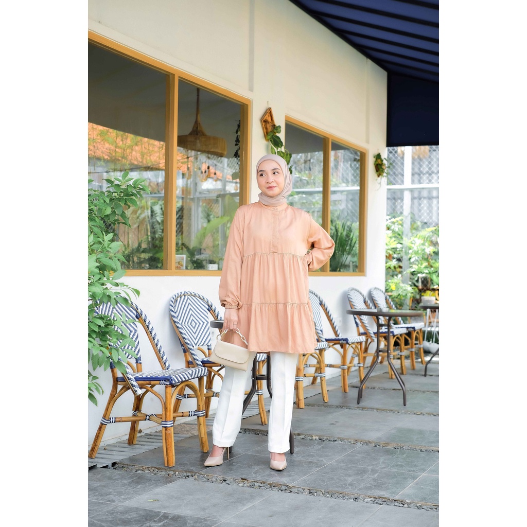 Hayla Tunik Atasan wanita Hijab Tunic Fashion Muslimah Murah Premium Decotton