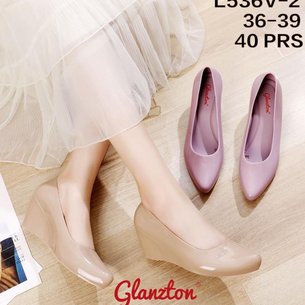 SEPATU WEDGES JELLY GLOSY IMPORT GLAZTON - L536 G3O3