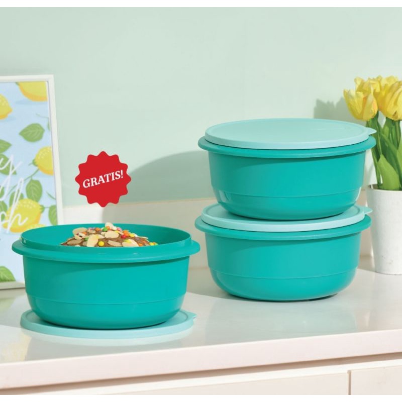 TUPPERWARE PROMO FEB 2023 ULTIMATE MIXING BOWL 3.5L WADAH TOSCA JUMBO 3PCS