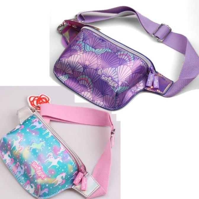 waist bag anak SMIGGLE mermaid unicorn rainbow hologram tas pinggang
