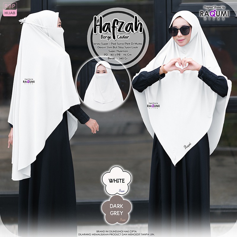 Jilbab Syar'i Instan Hafzah Bergo Cadar Raqumi Hijab