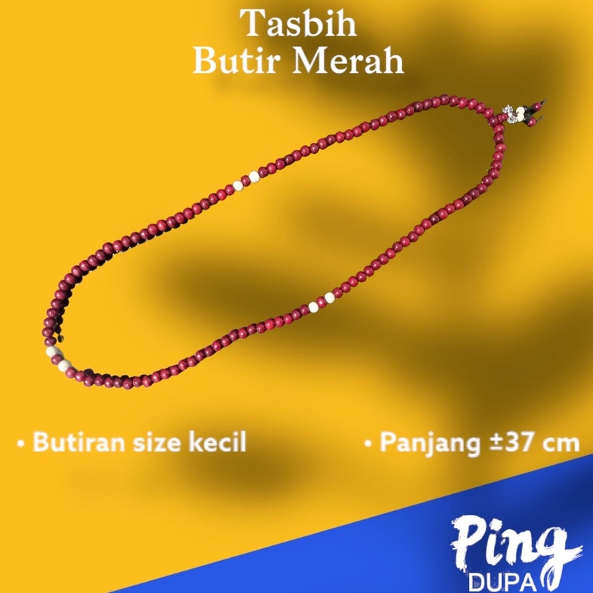 Tasbih Mala Kayu Import Warna  Merah