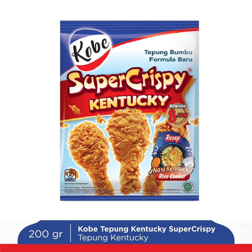 

Kobe Super Crispy Kentucky 200 gr - Tepung Bumbu Ayam Kentucky Kobe 200gr