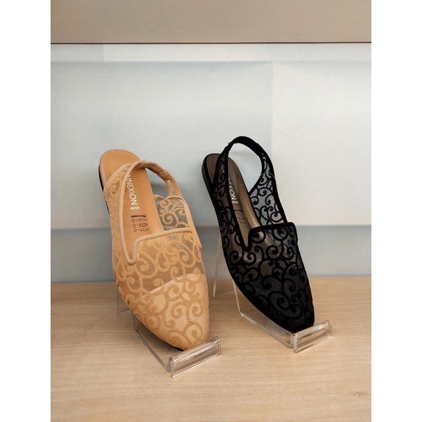 SEPATU SANDAL FLATSHOES KAIT TALI KAIN RINGAN NYAMAN BY CONNEXION