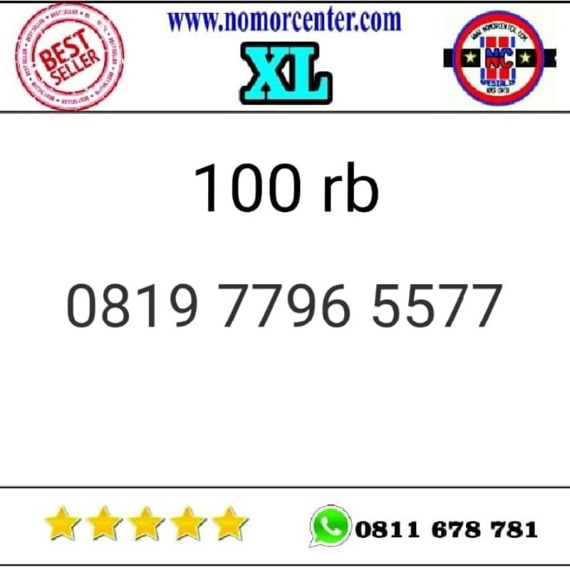 Kartu Perdana XL 0819 7796 xxxx Seri Double AA 5577 Rapi B11