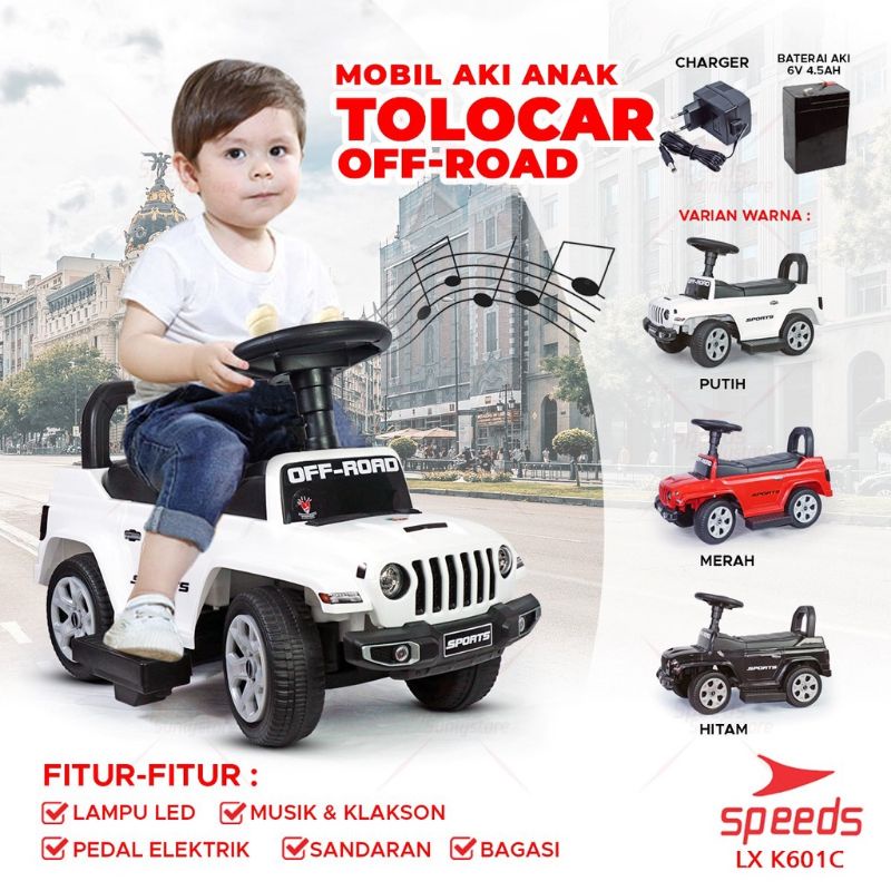 mainan anak PMB mobil mobilan tolocar dorongan manual aki offroad
