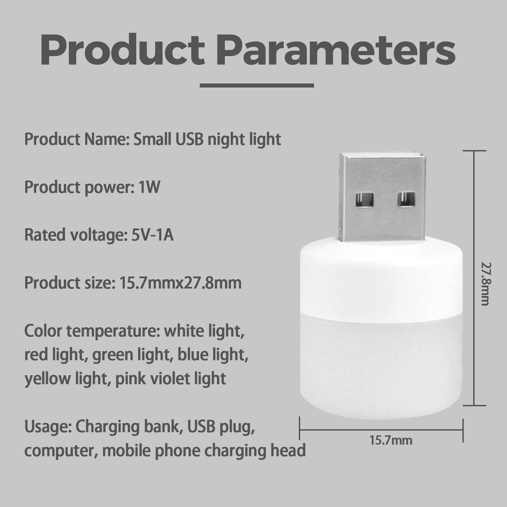 Lampu Atmosfir Mini USB Untuk Dekorasi Mobil / PC / Komputer / Mobil