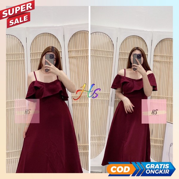 Gahun Seksi Cwe Cantik Guano Santai Dress Pesta Kondangan Baju Rok Party Casual Pakaian Kasual Cewe 