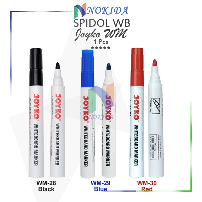 

Nokida Spidol Papan Tulis Joyko [1 Pcs] / Spidol Non Permanent / Sepidol White Board Warna WM-28 WM-29 WM-30 / Spidol Whitebord Murah / Spidol Bukan Permanent / Spidol Papan Tulis Hitam Merah Biru Joyko
