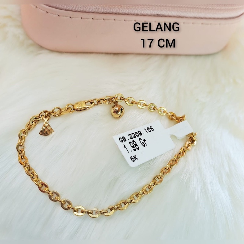 Gelang rantai polos ringan kadar 300/6k wanita dewasa