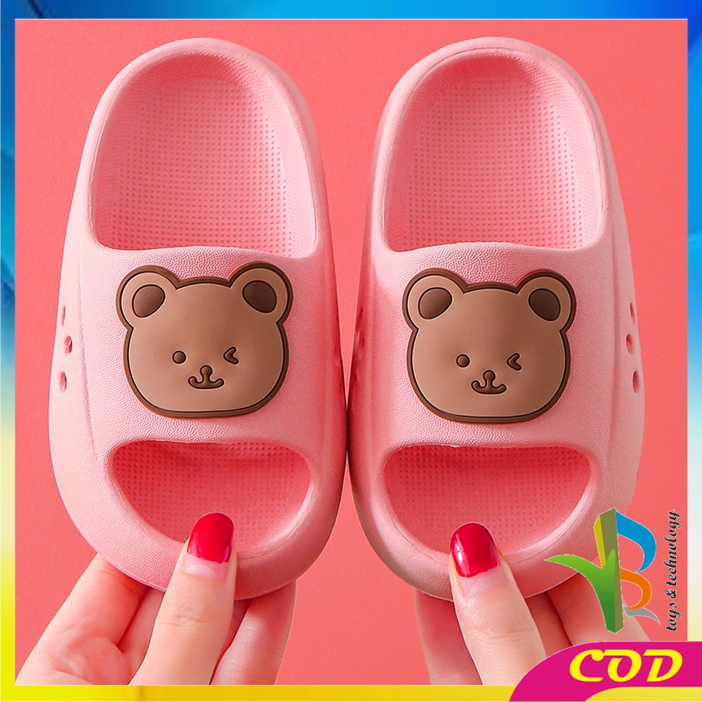 RB-S45 Sandal Anak Perempuan Laki Laki Model Slip On Motif Beruang Anti Slip / Sandals Bear Baby Slippers High Quality Import