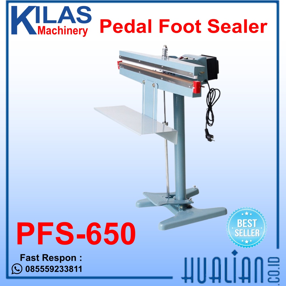 Pedal Sealer Impulse Sealer 65cm 10mm Mesin Press Perekat Plastik Mesin Injak kaki