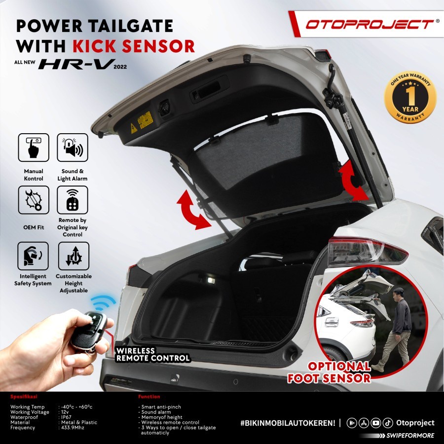 Power Tailgate Back Door Bagasi Belakang Mobil All New HRV 2021 2022 Kick Sensor Otoproject