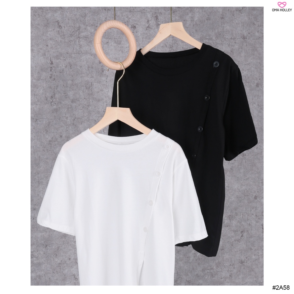 (COD) OH Fashion Kaos Sabita Korean T-shirt Kancing All Size #2A58