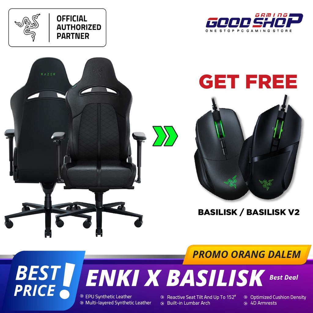 Razer Enki for All-Day Comfort - Gaming Chair - GREEN