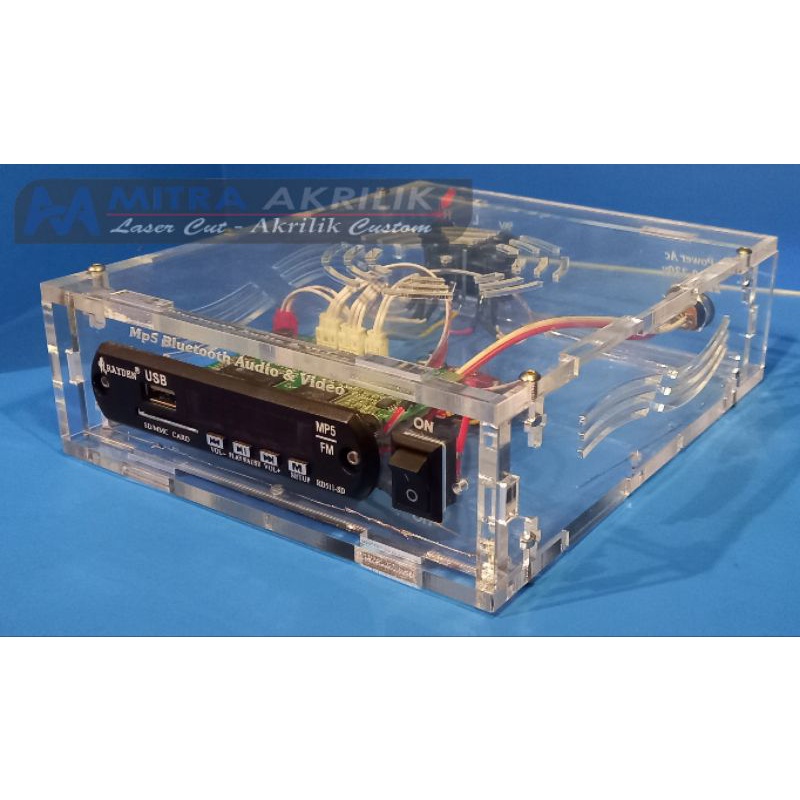 Bluetooth audio box akrilik custom 5mm 15x15