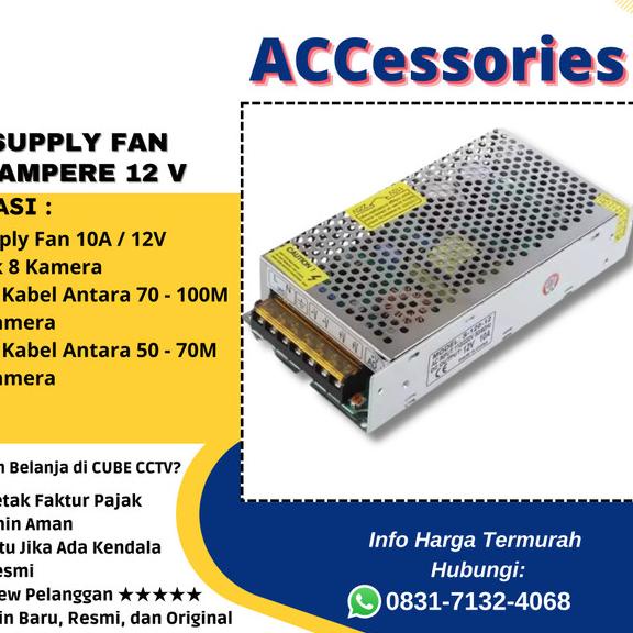 POWER SUPPLY 10 A 12 V UNTUK 8 KAMERA CCTV