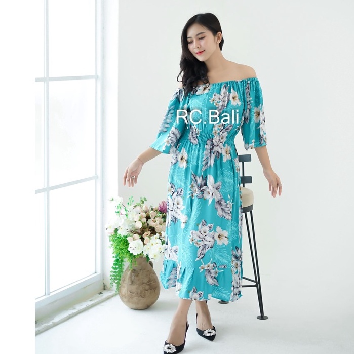 Dress Bali Alexa Motif Bulu Jepun XXL