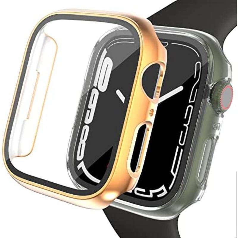 Case Pelindung Layar Tempered Glass Bumper Frame Untuk Apple Watch Seri 8 7 6 5 4 3 2 1 SE2 42mm 40mm 38mm 45mm 41mm 44mm