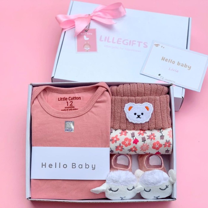 

(COD) Hampers Bayi Hamper Baby Girl Boy Kado Hadiah Lahiran Perempuan Parsel - Pink Basic