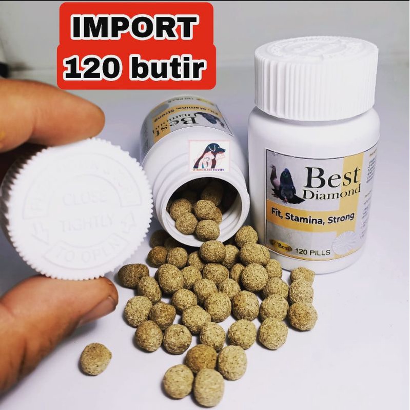 VITAMIN JAMU 120 PILLS DIAMOND BEST SUPLEMEN BURUNG MERPATI FIT TENAGA STABIL