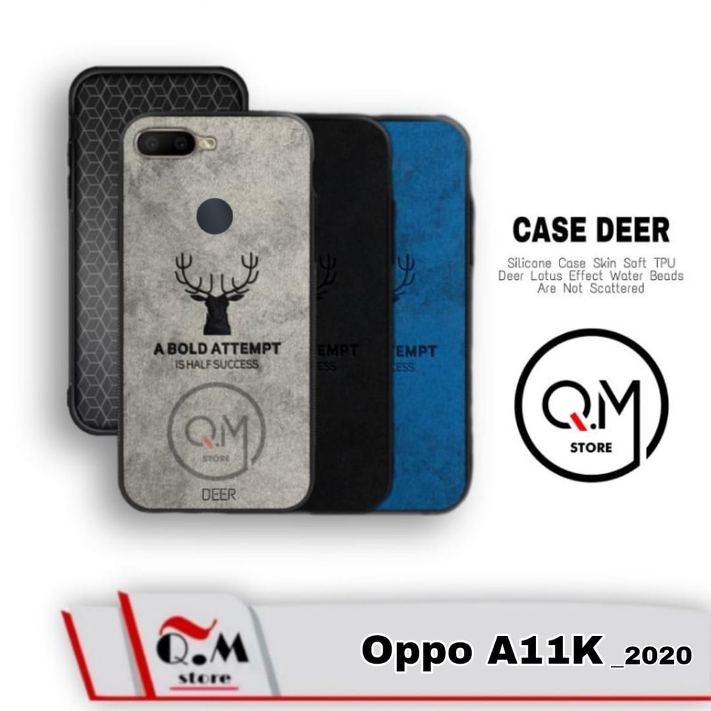 Case Oppo A11K 2020 Softcase Deer Pelindung Back Cover High Quality Bermotif  Cloth Rusa Jens