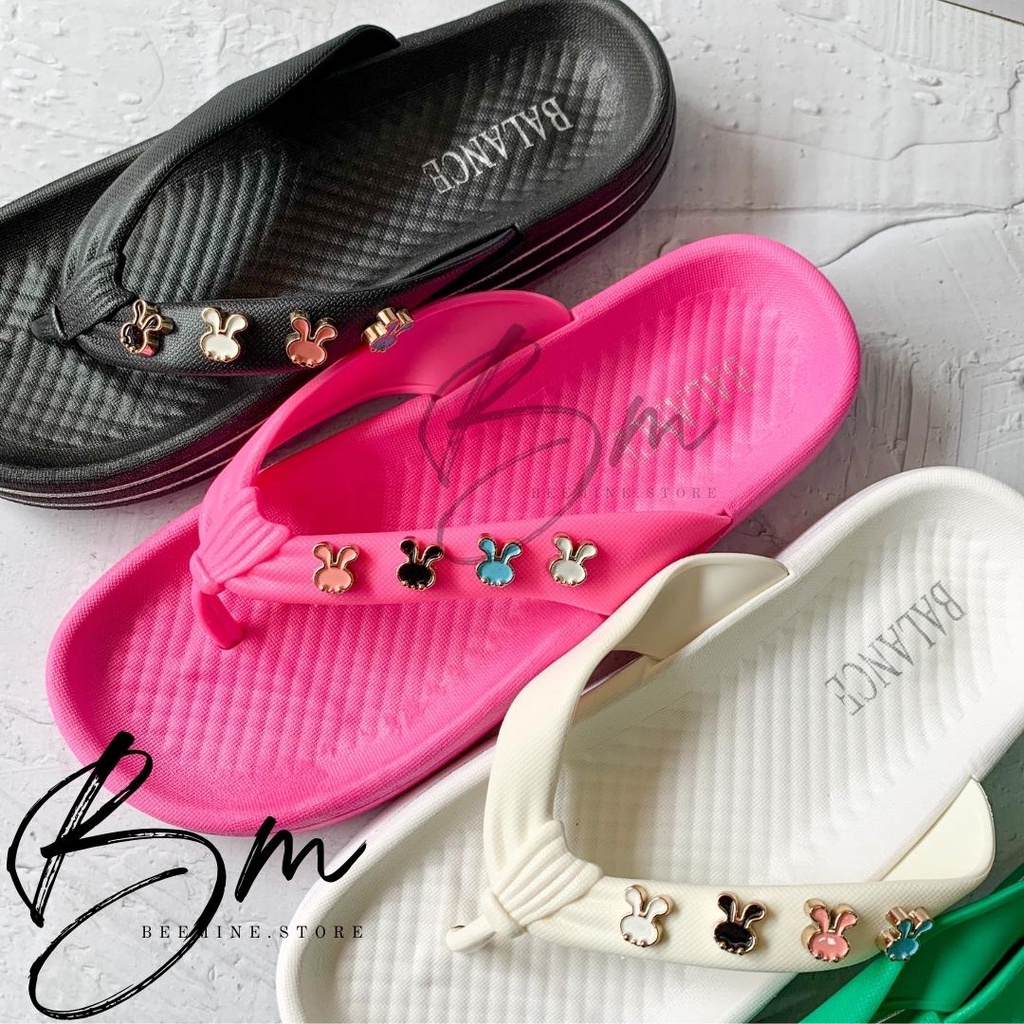 Sandal Jepit Slipper Wanita Import Rubber Jelly Non-Slip Karet Empuk Model Jepit Balance 2212-C