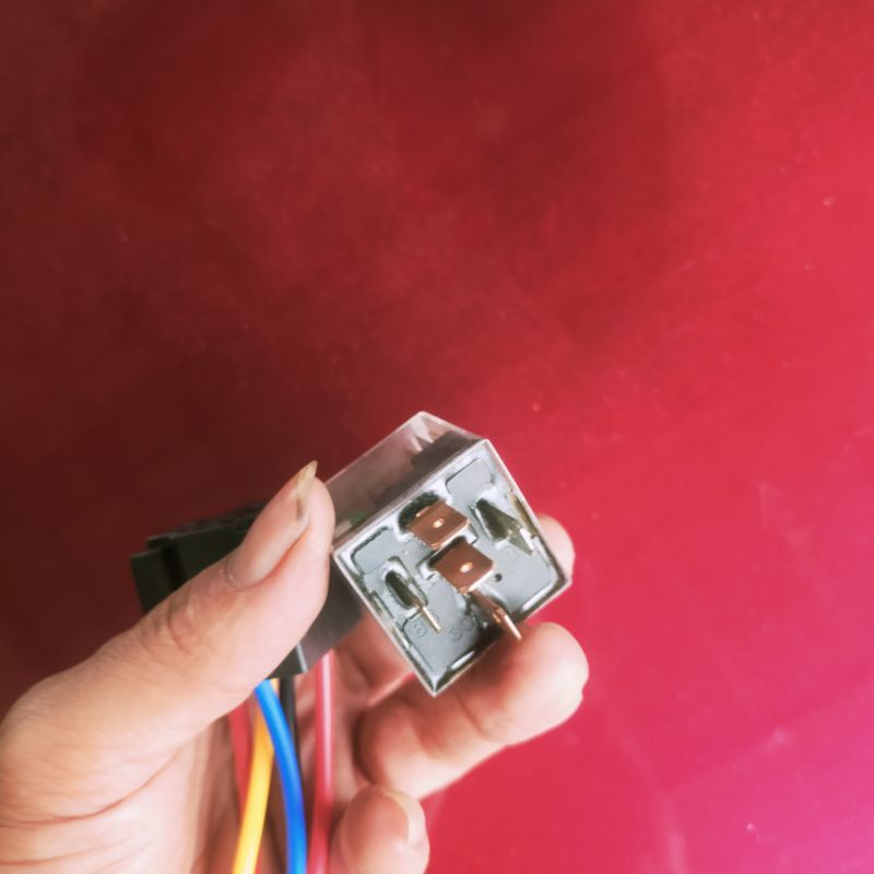 set soket plus relay 5 pin untuk lampu klakson mobil 12v