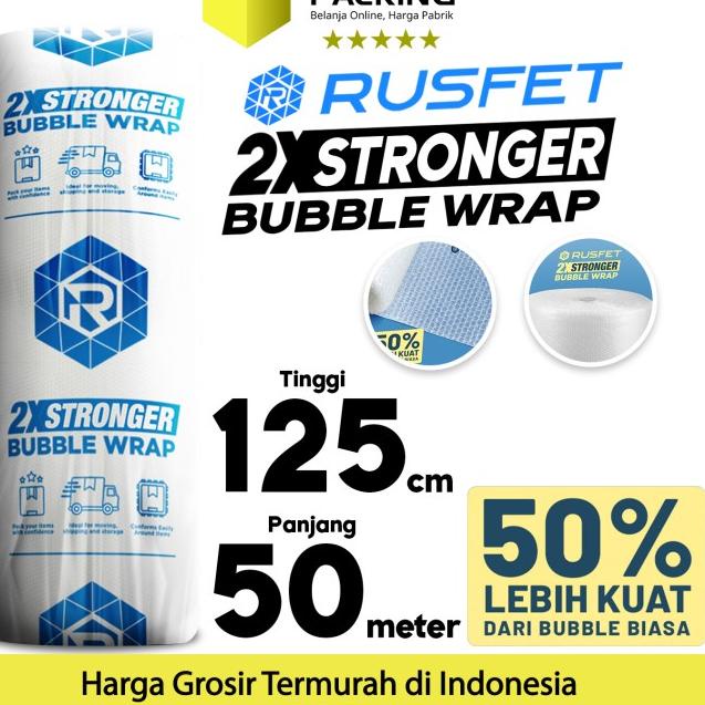 

Plastik Bubble Wrap Bening 125cm x 50m Bubblewrap DKM PLUS / ROLL - Bening Hijau