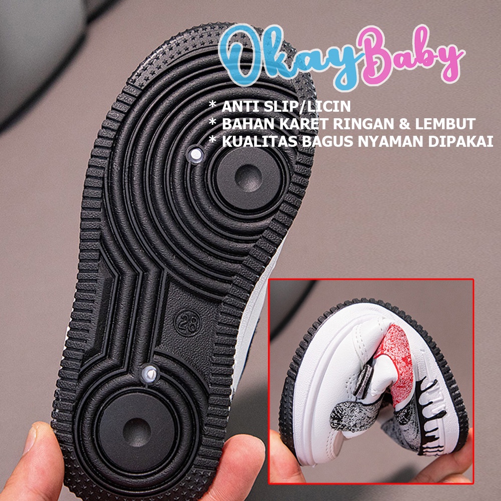 PROMO 12.12 PUNCAK Okaybaby B176 Sepatu Sneaker Anak Laki-laki Perempuan (FREE BOX) Import Termurah Kekinian Sport Kasual