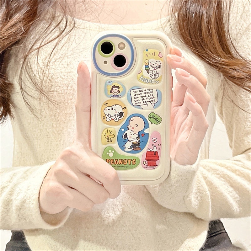 Soft Case Hp Gambar Snoopy Untuk IPhone 12 / 13 / 14 / 11promax Ggfhh