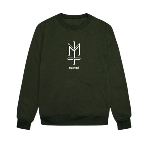 Jaket Sweater Crewneck Maternal Hijau Army Logo - Sweatshirt Unisex - Crewneck Cewe Cowo _ Bisa Cod