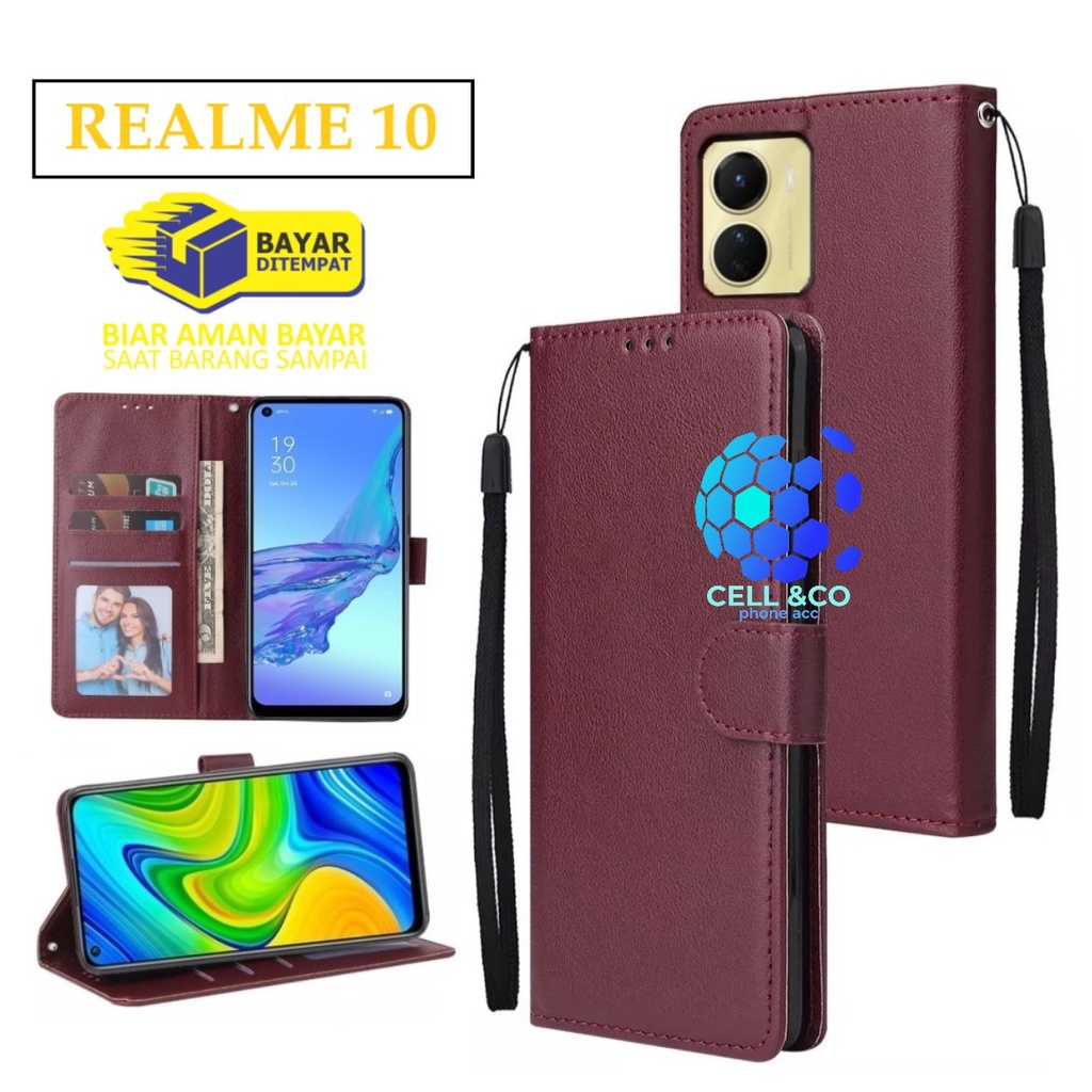 Flip cover NEW REALME 10 2022 TERBARU Flip case buka tutup kesing hp casing flip case leather wallet