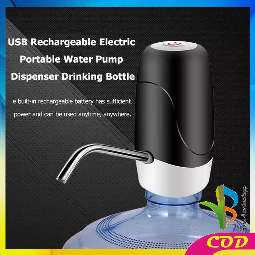 RB-C3 Pompa Galon Elektrik LED / Non LED USB Rechargeable Dispenser Air Minum Otomatis Water Pump