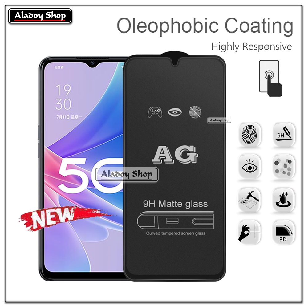 Oppo A97 5G PAKET 2IN1 Tempered Glass Matte Anti Glare Full Layar dan Tempered Glass Kamera