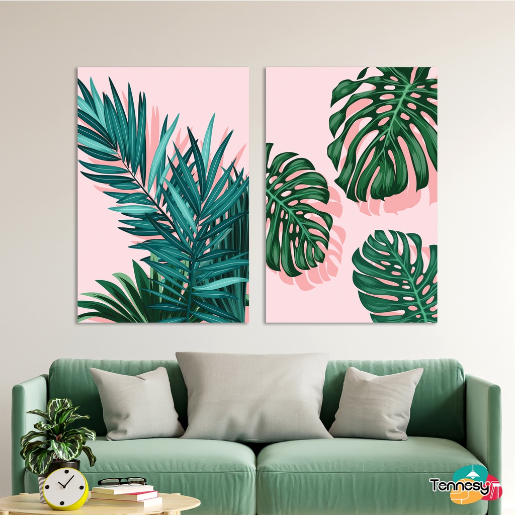 TENNESY HIASAN DINDING ABSTRAK DAUN 20x30CM  WALL DECOR PAJANGAN KAYU POSTER DEKORASI DINDING KAMAR RUMAH