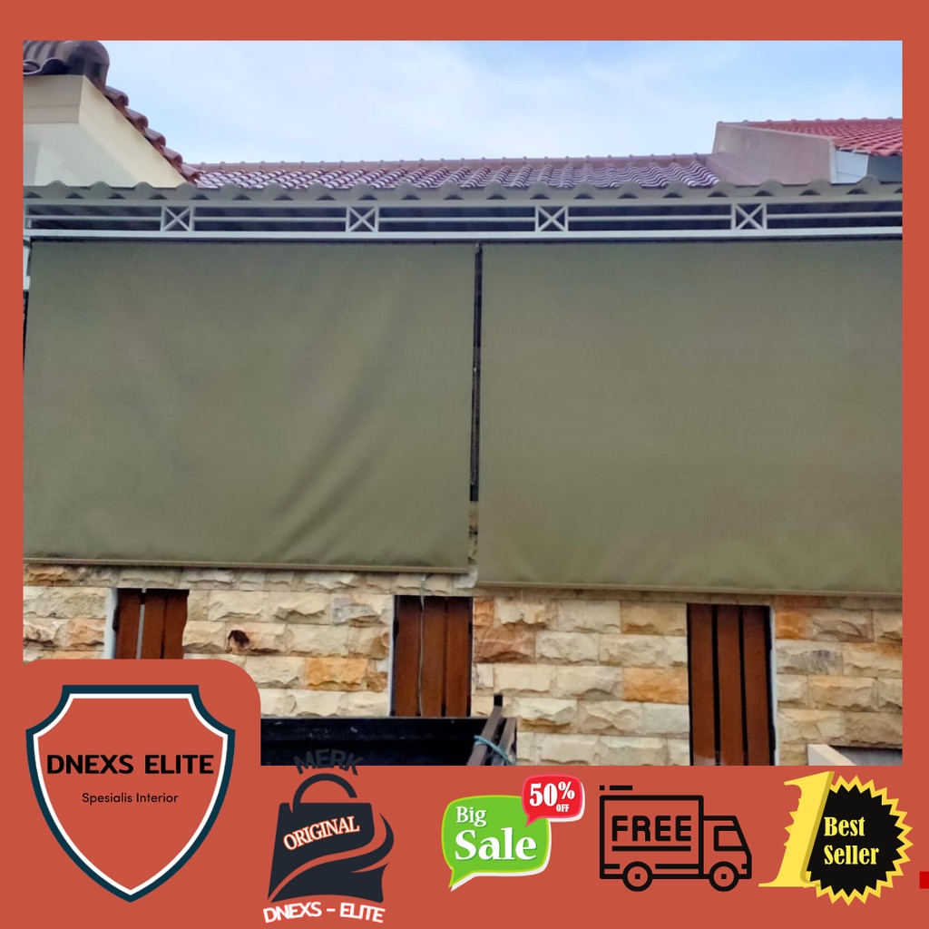 Promo suntex blind tirai outdoor anti panas anti hujan bahan tebal